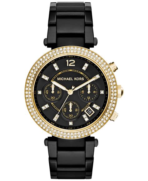 michael kors black sparkle face watch|Michael Kors black watch women's.